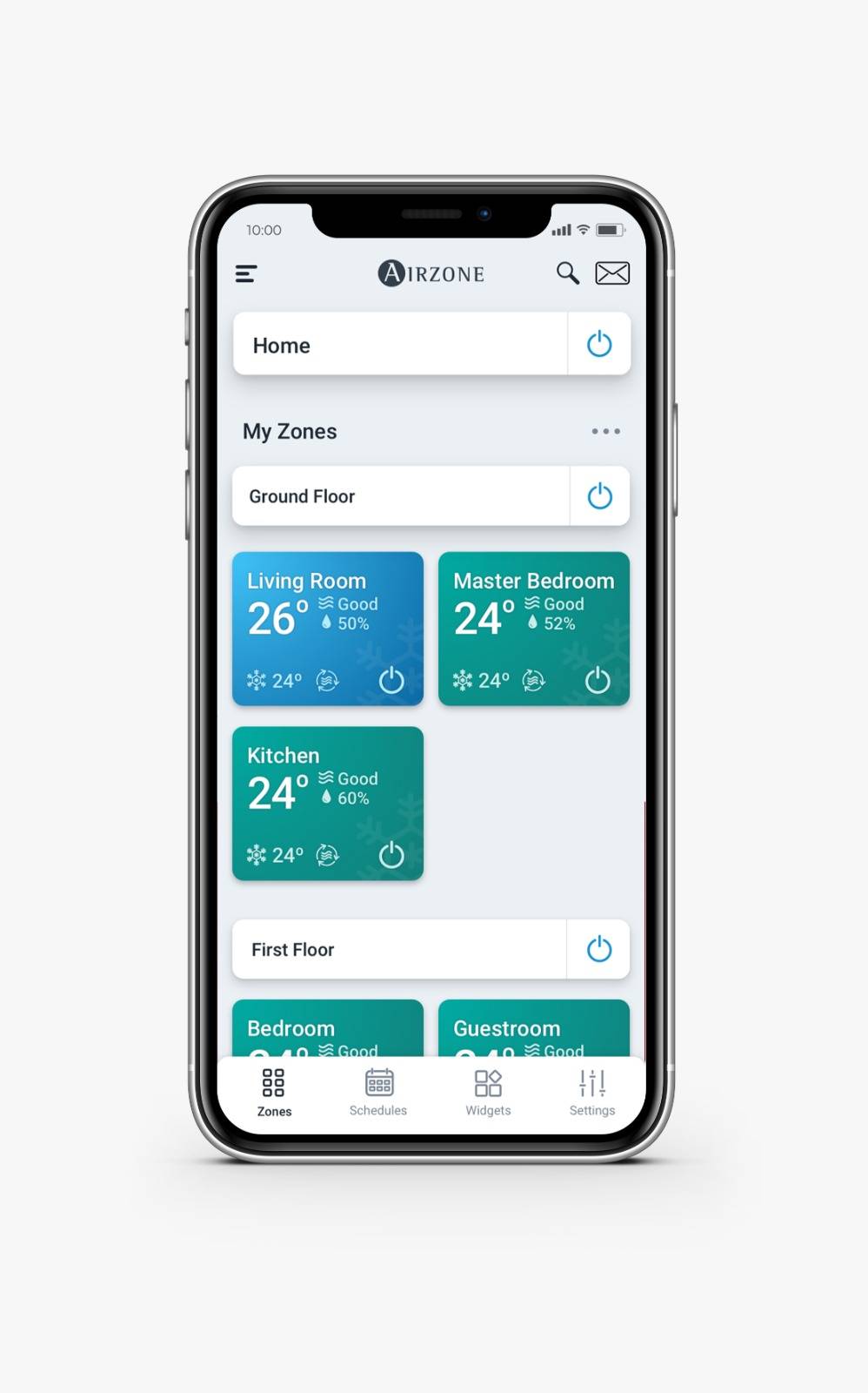 Airzone Cloud app zone overview