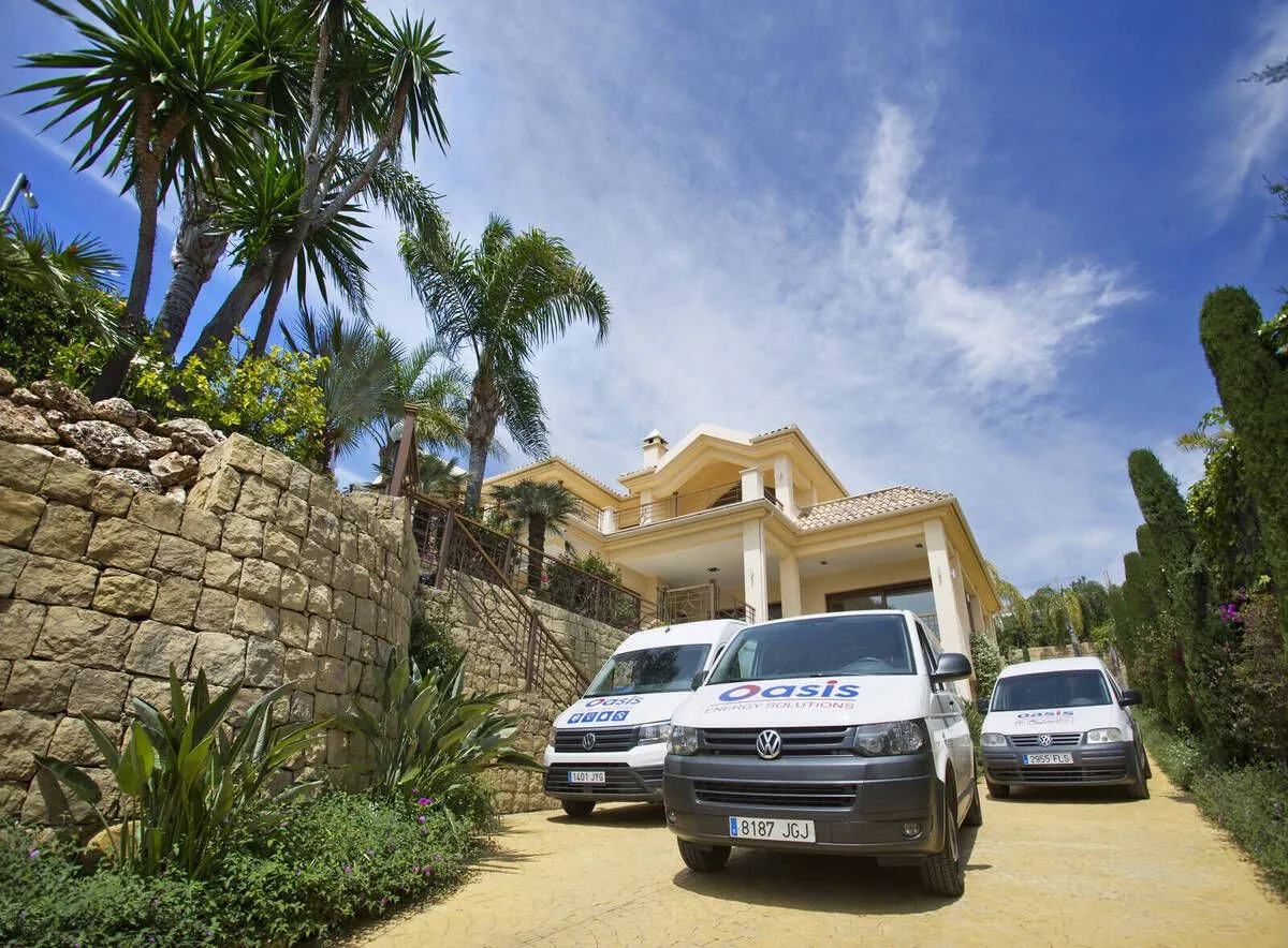 Oasis Energy Solutions service vehicles Marbella villa